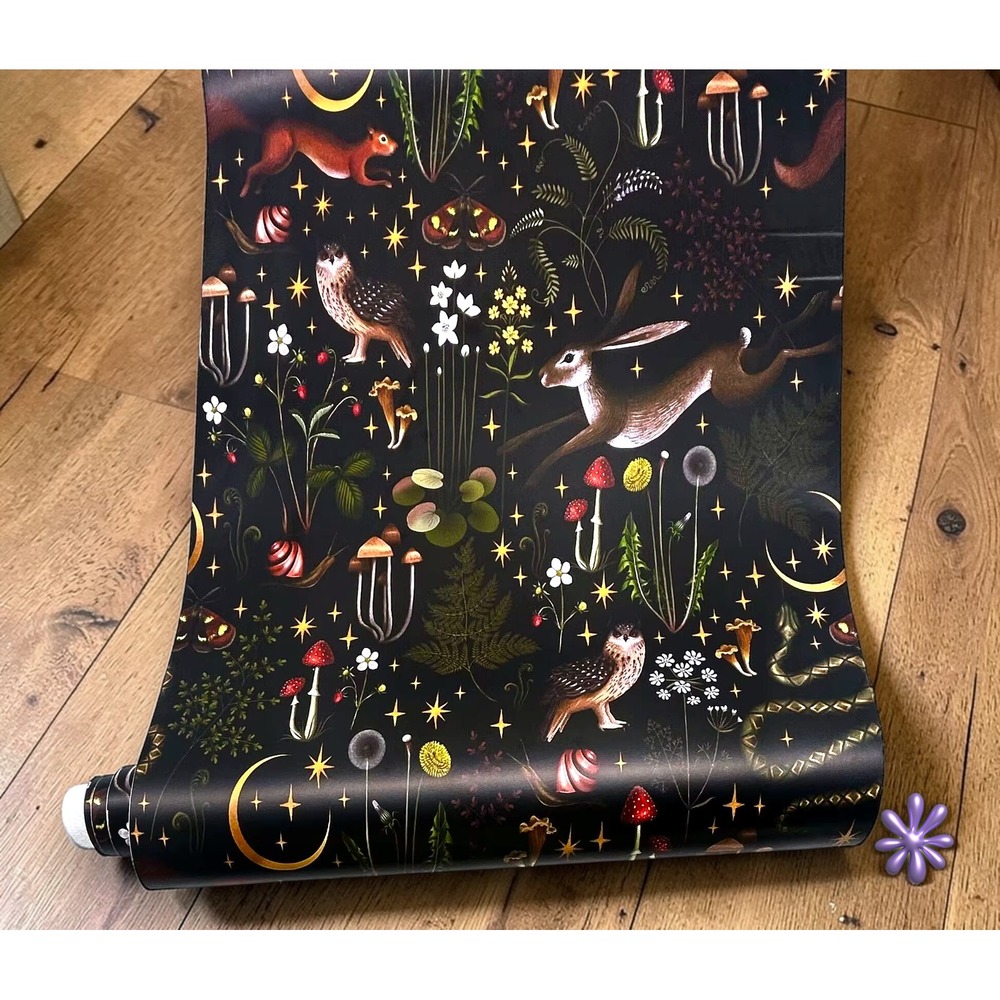 FUNLIFE Woodlandβ Forest Animals Mushroom Cottagecore Wallpaper Peel Stick Decor